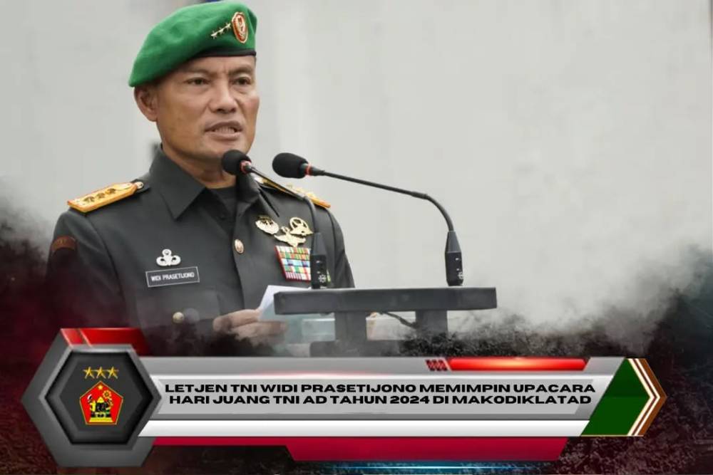 LETJEN TNI WIDI PRASETIJONO MEMIMPIN UPACARA HARI JUANG TNI AD TAHUN 2024 DI MAKODIKLATAD