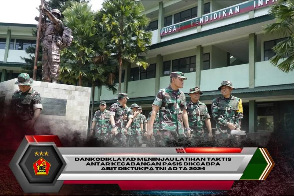 DANKODIKLATAD MENINJAU LATIHAN TAKTIS ANTAR KECABANGAN PASIS DIKCABPA ABIT DIKTUKPA TNI AD TA 2024