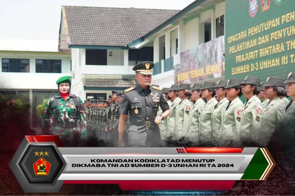 KOMANDAN KODIKLATAD MENUTUP DIKMABA TNI AD SUMBER D-3 UNHAN RI TA 2024