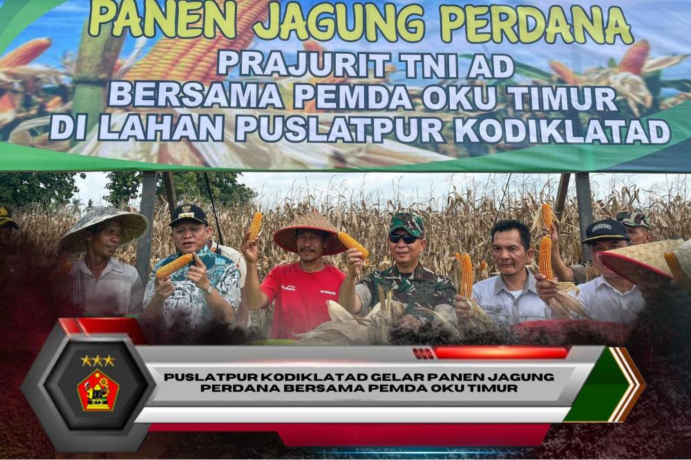 PUSLATPUR KODIKLATAD GELAR PANEN JAGUNG PERDANA BERSAMA PEMDA OKU TIMUR