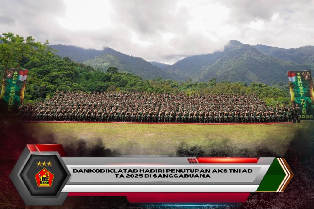 DANKODIKLATAD HADIRI PENUTUPAN AKS TNI AD TA 2025 DI SANGGABUANA