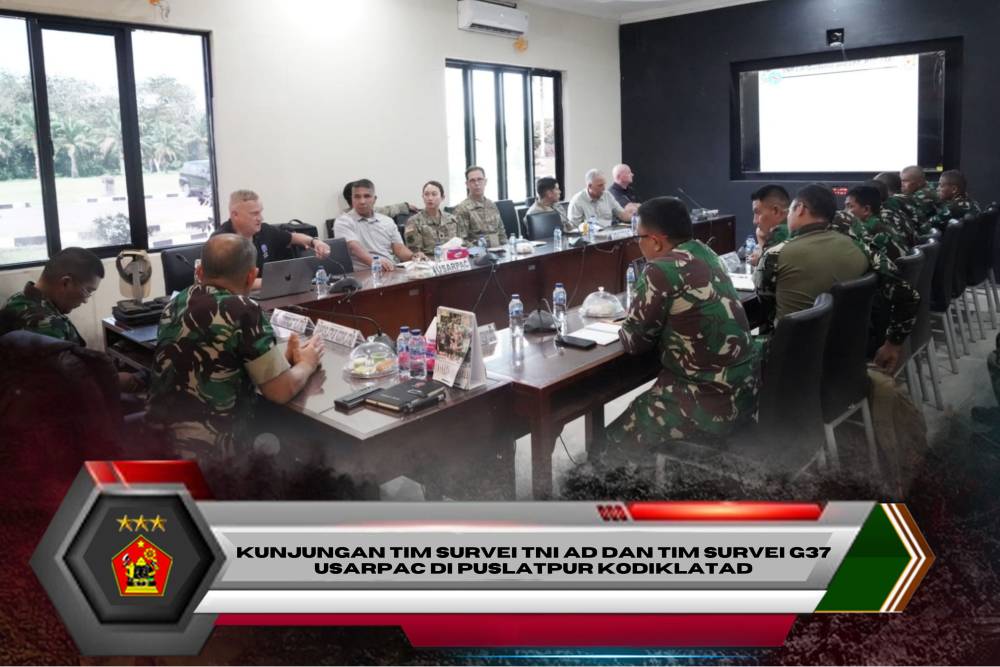 KUNJUNGAN TIM SURVEI TNI AD DAN TIM SURVEI G37 USARPAC DI PUSLATPUR KODIKLATAD