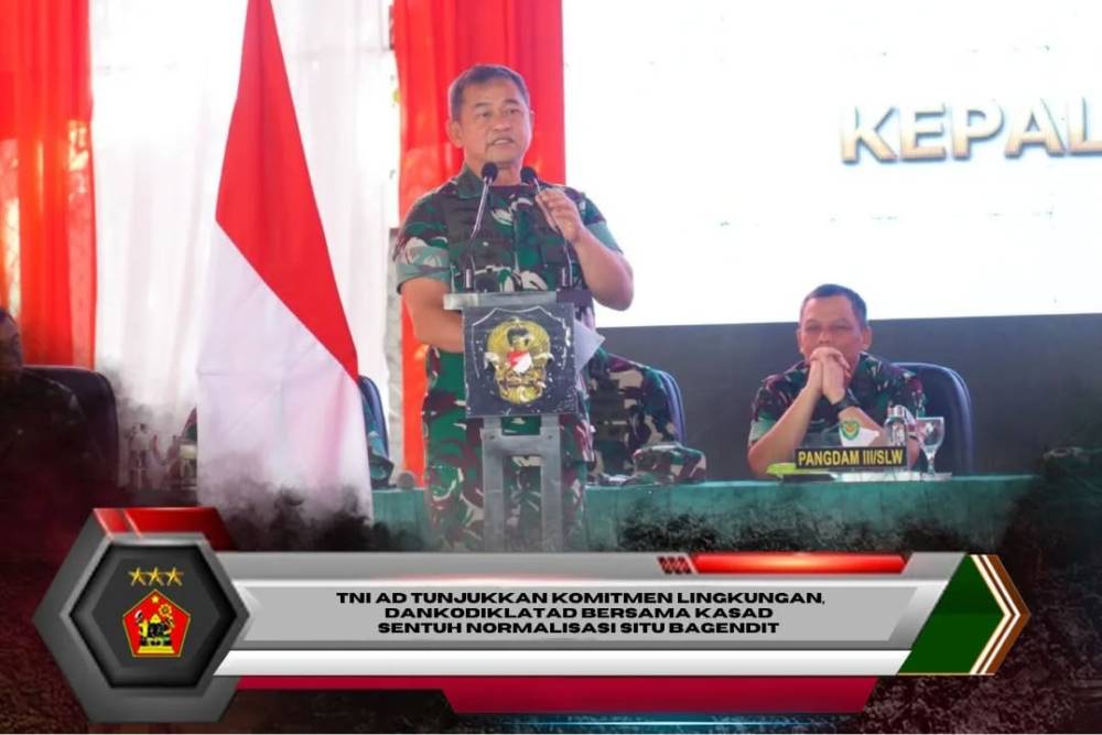 TNI AD Tunjukkan Komitmen Lingkungan, Dankodiklatad Bersama KASAD Sentuh Normalisasi Situ Bagendit