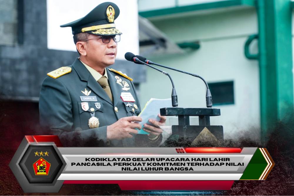 KODIKLATAD GELAR UPACARA HARI LAHIR PANCASILA, PERKUAT KOMITMEN TERHADAP NILAI NILAI LUHUR BANGSA