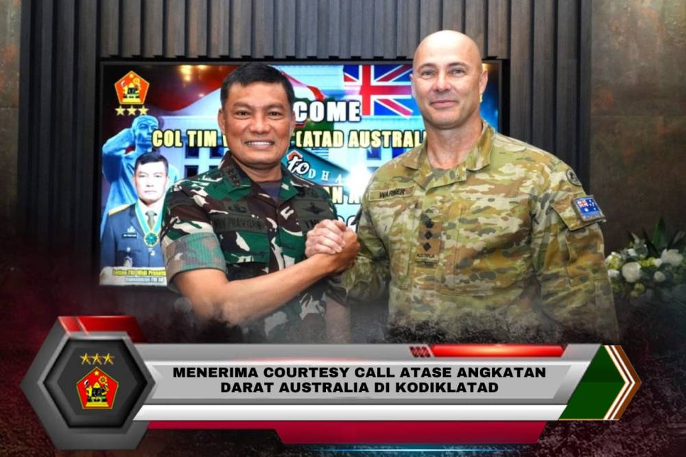 MENERIMA COURTESY CALL ATASE ANGKATAN DARAT AUSTRALIA DI KODIKLATAD