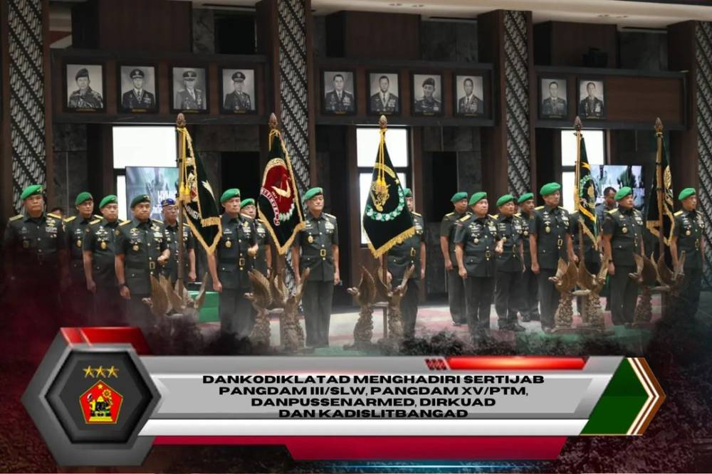 DANKODIKLATAD MENGHADIRI SERTIJAB PANGDAM III/SLW, PANGDAM XV/PTM, DANPUSSENARMED, DIRKUAD DAN KADISLITBANGAD
