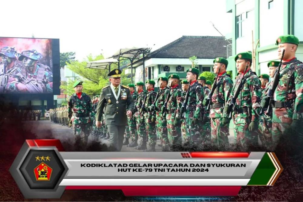 KODIKLATAD GELAR UPACARA DAN SYUKURAN HUT KE-79 TNI TAHUN 2024