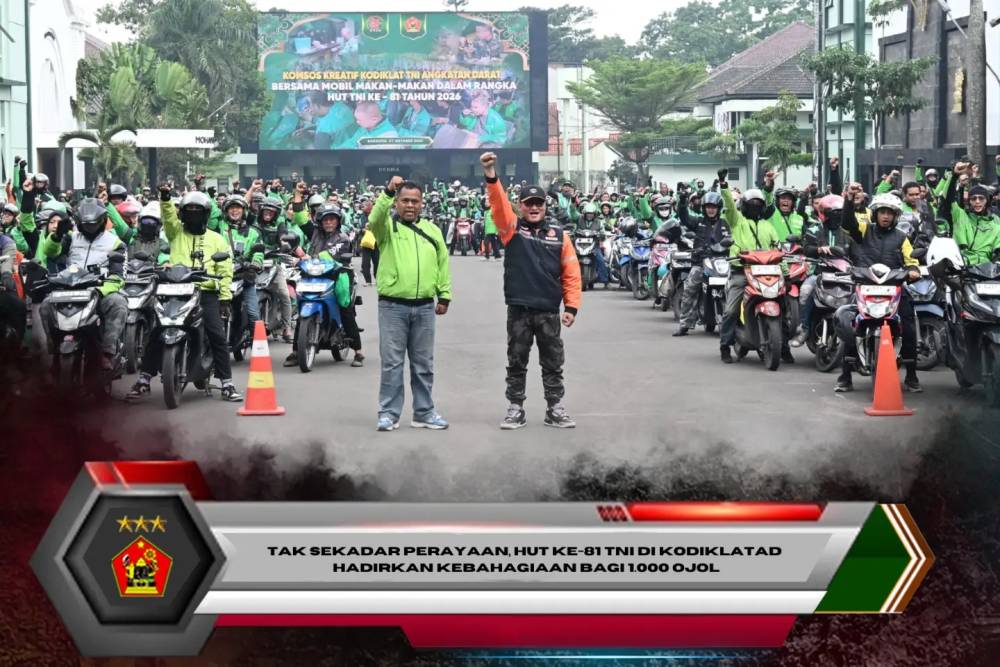Tak Sekadar Perayaan, HUT ke-81 TNI di Kodiklatad Hadirkan Kebahagiaan bagi 1.000 Ojol