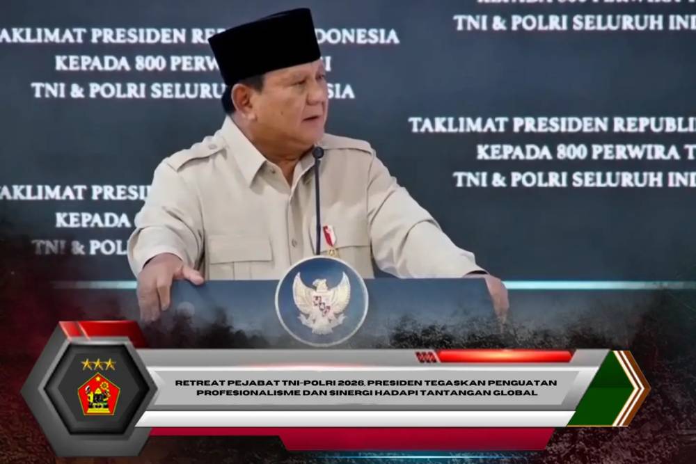 Retreat Pejabat TNI-Polri 2026, Presiden Tegaskan Penguatan Profesionalisme dan Sinergi Hadapi Tantangan Global