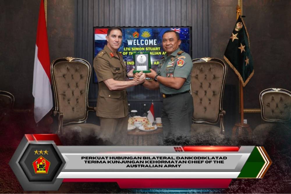 Perkuat Hubungan Bilateral, Dankodiklatad Terima Kunjungan Kehormatan Chief of The Australian Army