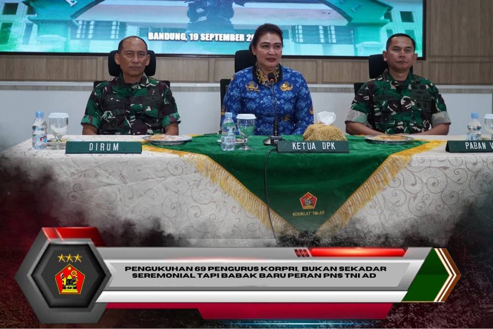 Perkuat Peran strategis PNS TNI AD, Ketua DPK Korpri Kukuhkan 69 Pengurus Korpri