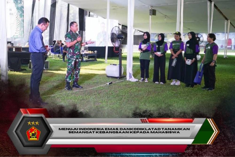 Menuju Indonesia Emas, Dankodiklatad Tanamkan Semangat Kebangsaan Kepada Mahasiswa