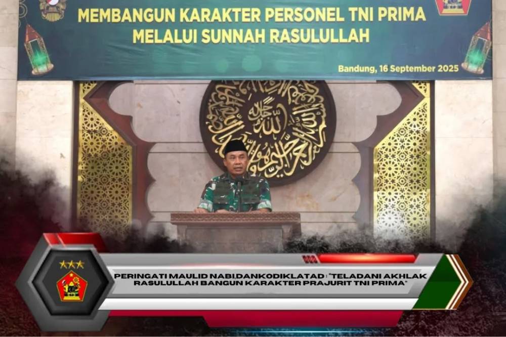 Peringati Maulid Nabi, Dankodiklatad : “Teladani Akhlak Rasulullah Bangun Karakter Prajurit TNI Prima”