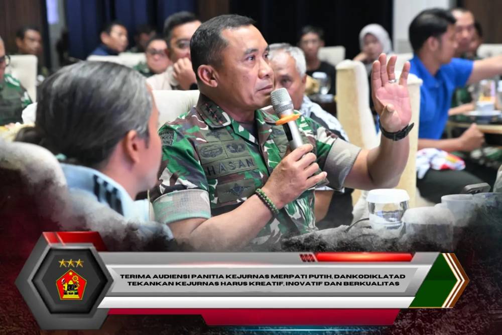 Terima Audiensi Panitia Kejurnas Merpati Putih, Dankodiklatad Tekankan Kejurnas Harus Kreatif, Inovatif dan Berkualitas