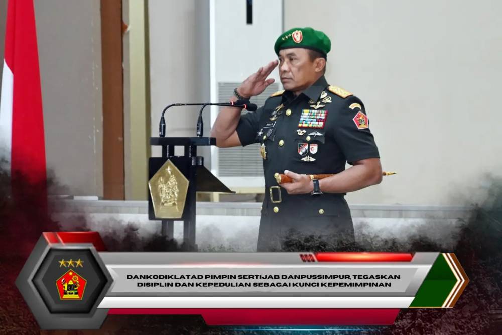 Dankodiklatad Pimpin Sertijab Danpussimpur, Tegaskan Disiplin dan Kepedulian sebagai Kunci Kepemimpinan