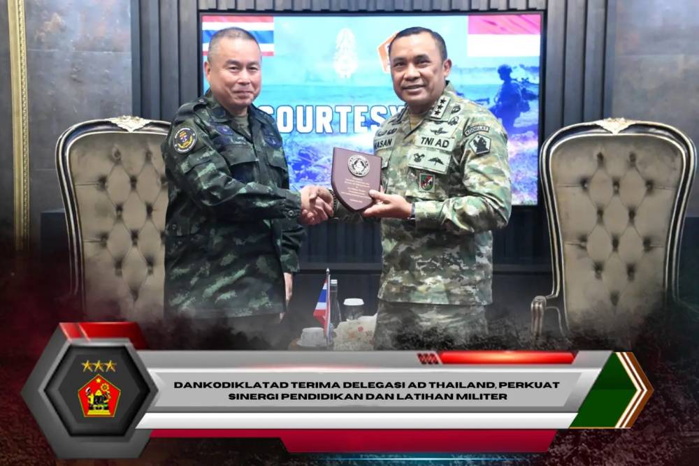 Dankodiklatad Terima Delegasi AD Thailand, Perkuat Sinergi Pendidikan dan Latihan Militer