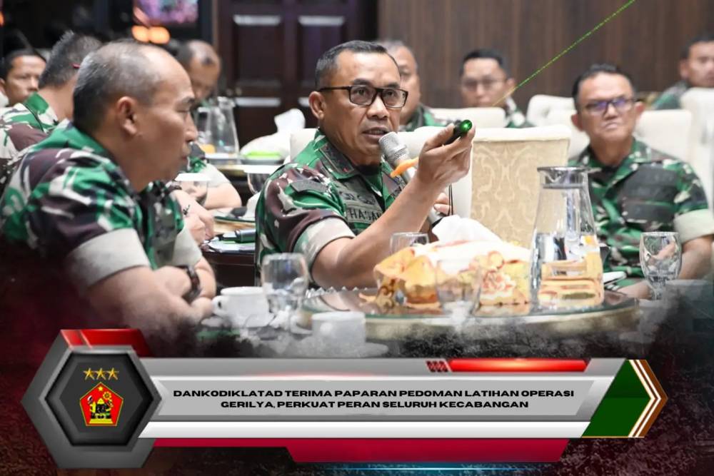 Dankodiklatad Terima Paparan Pedoman Latihan Operasi Gerilya, Perkuat Peran Seluruh Kecabangan