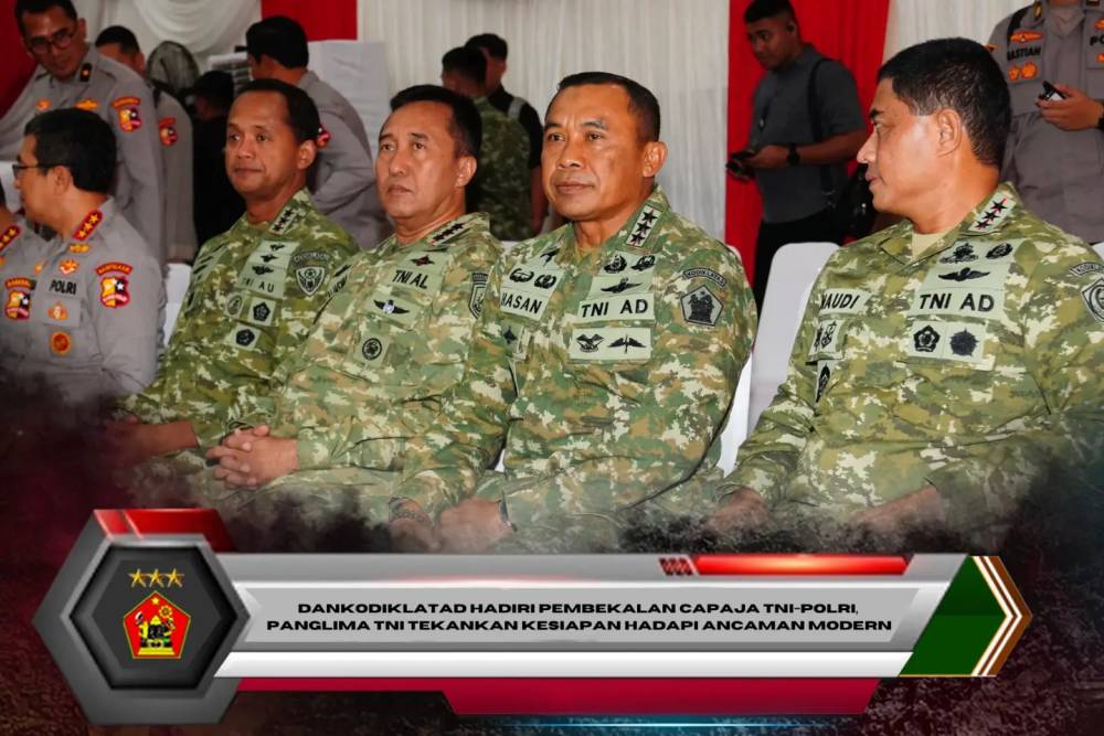 Dankodiklatad Hadiri Pembekalan Capaja TNI-Polri, Panglima TNI Tekankan Kesiapan Hadapi Ancaman Modern