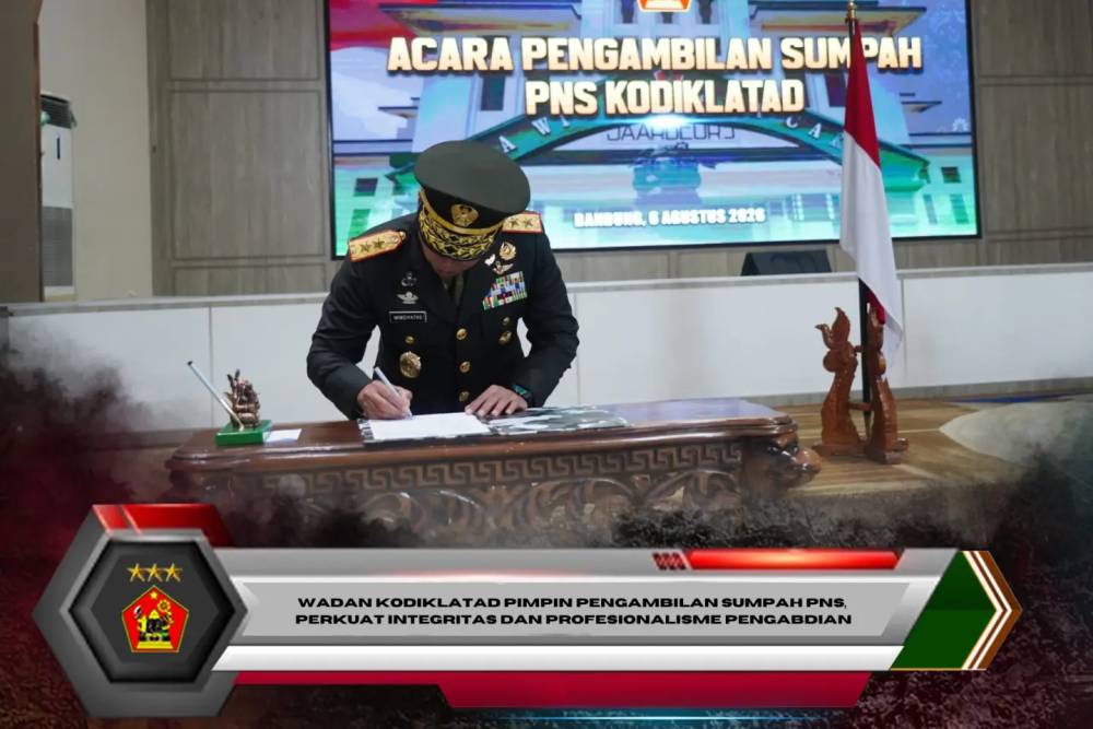 Wadan Kodiklatad Pimpin Pengambilan Sumpah PNS, Perkuat Integritas dan Profesionalisme Pengabdian