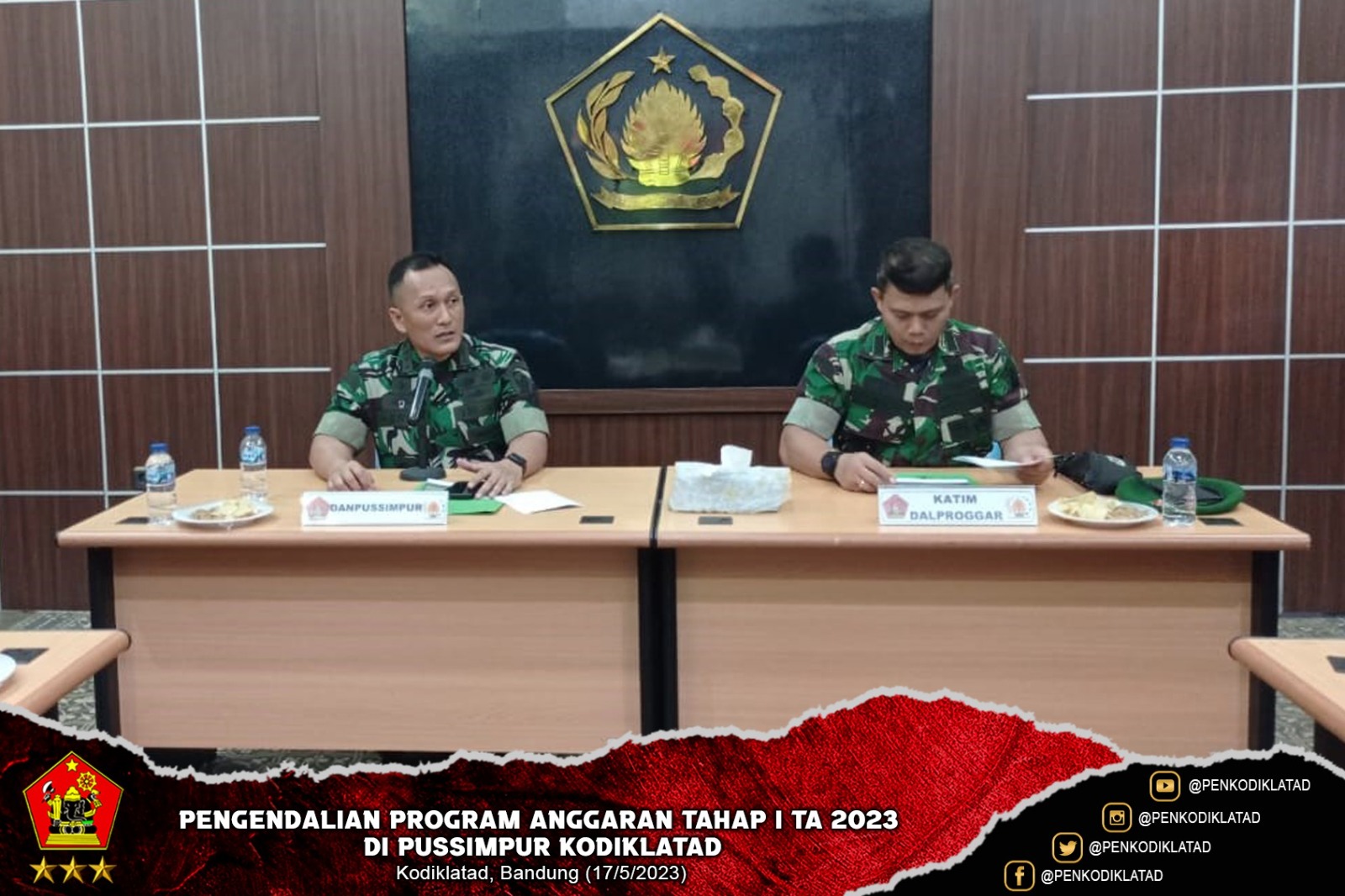 Pengendalian Program Anggaran Tahap I TA 2023 di Pussimpur Kodiklatad