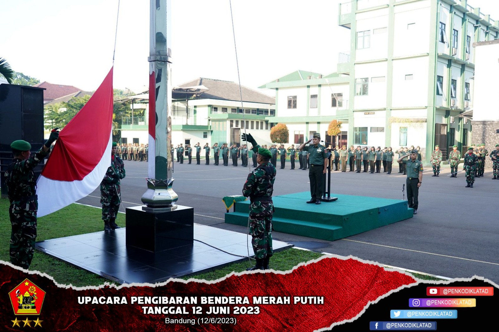 Upacara Pengibaran Bendera Merah Putih Tanggal 12 Juni 2023