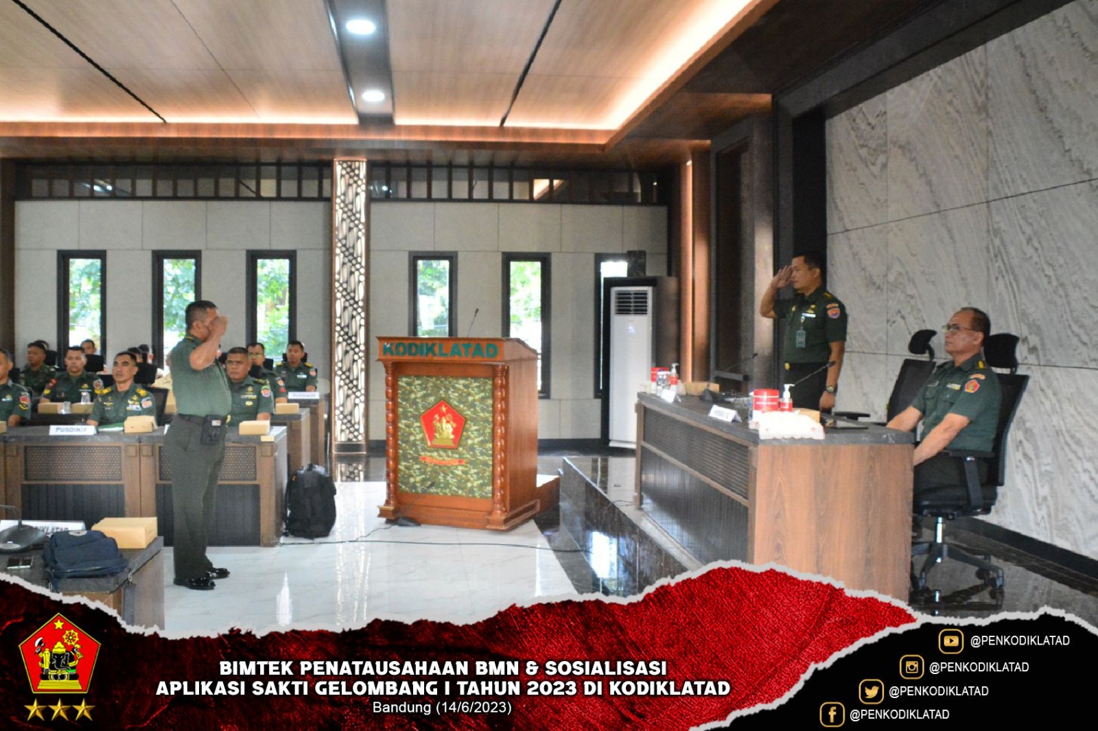 Bimtek Penatausahaan BMN dan Sosialisasi Aplikasi Sakti Gelombang I Tahun 2023 di Kodiklatad