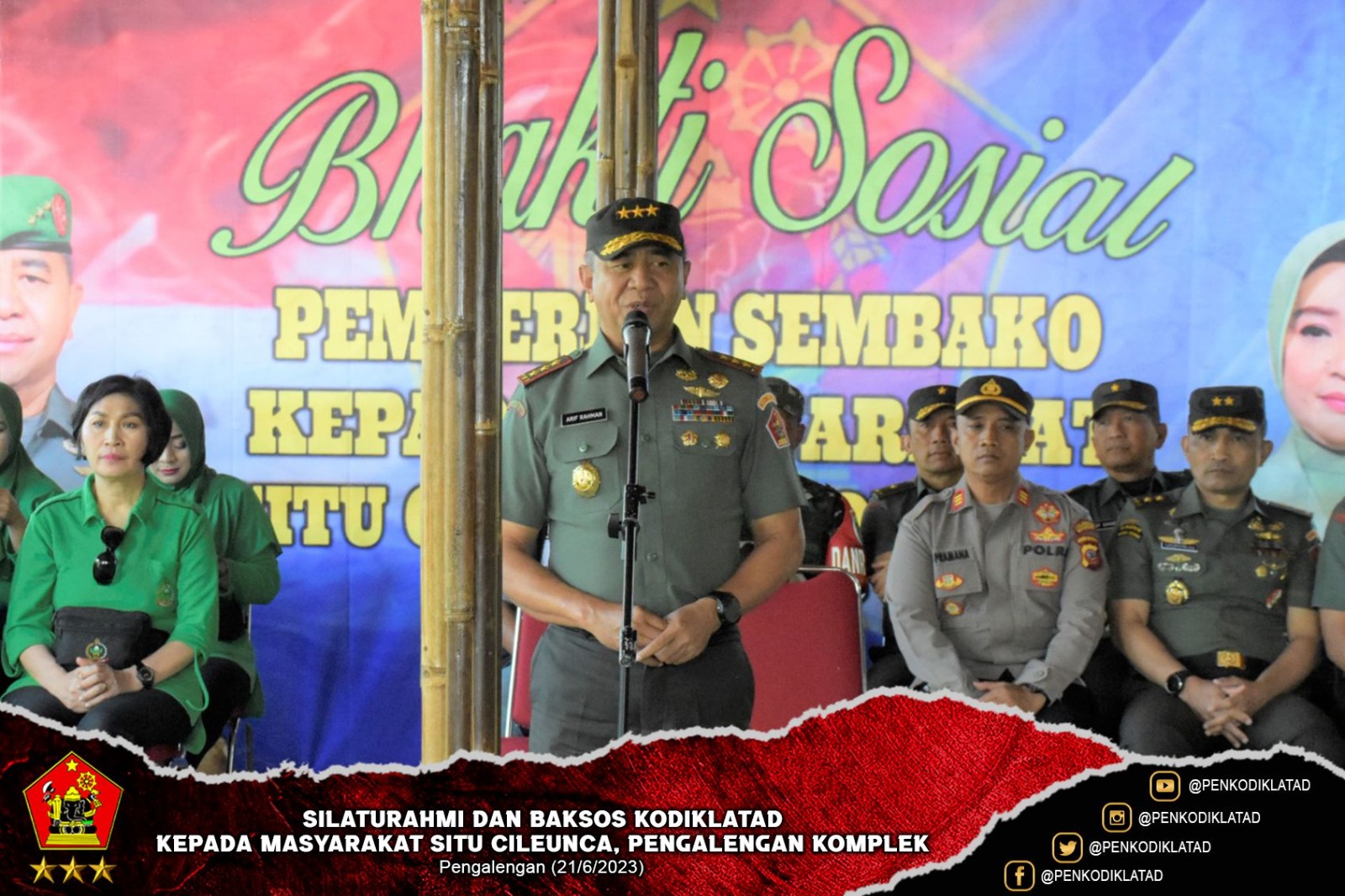 Silaturahmi dan Baksos Kodiklatad Kepada Masyarakat Situ Cileunca Pangalengan Komplek