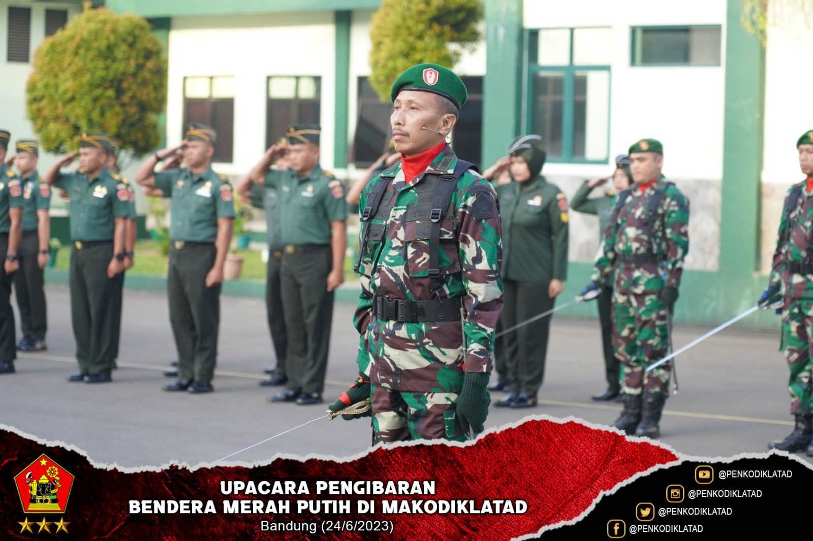 Upacara Pengibaran Bendera Merah Putih di Makodiklatad