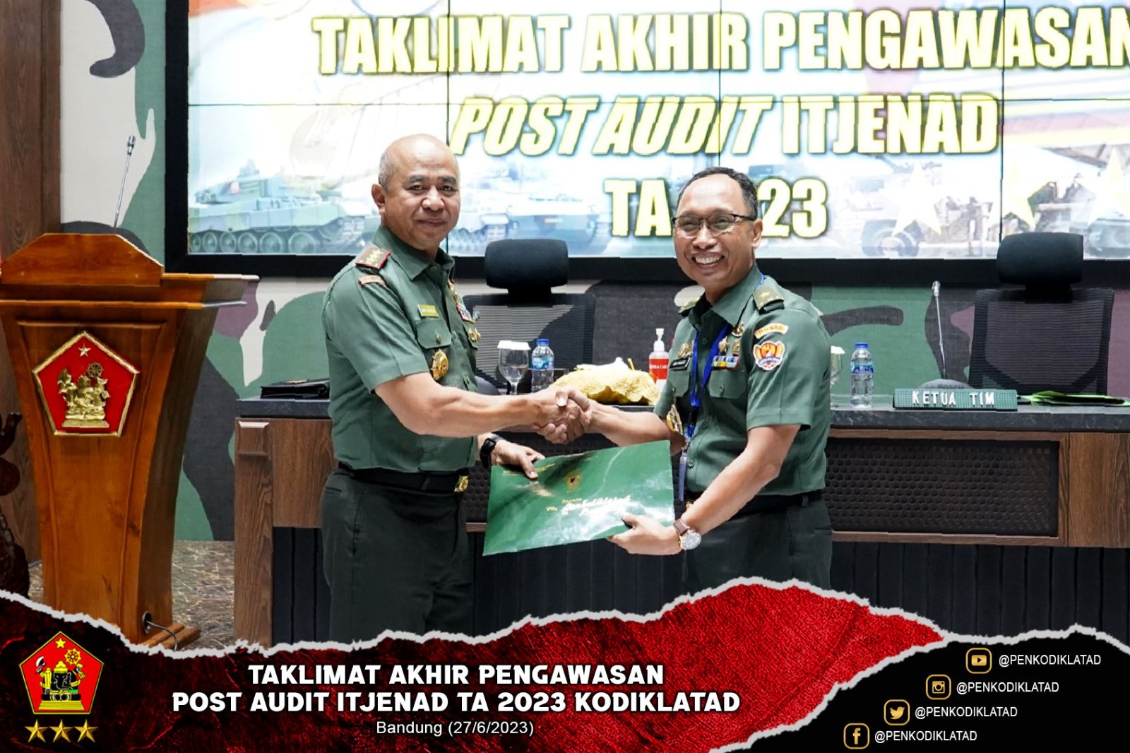 Taklimat Akhir Pengawasan Post Audit Itjenad TA 2023 Kodiklatad