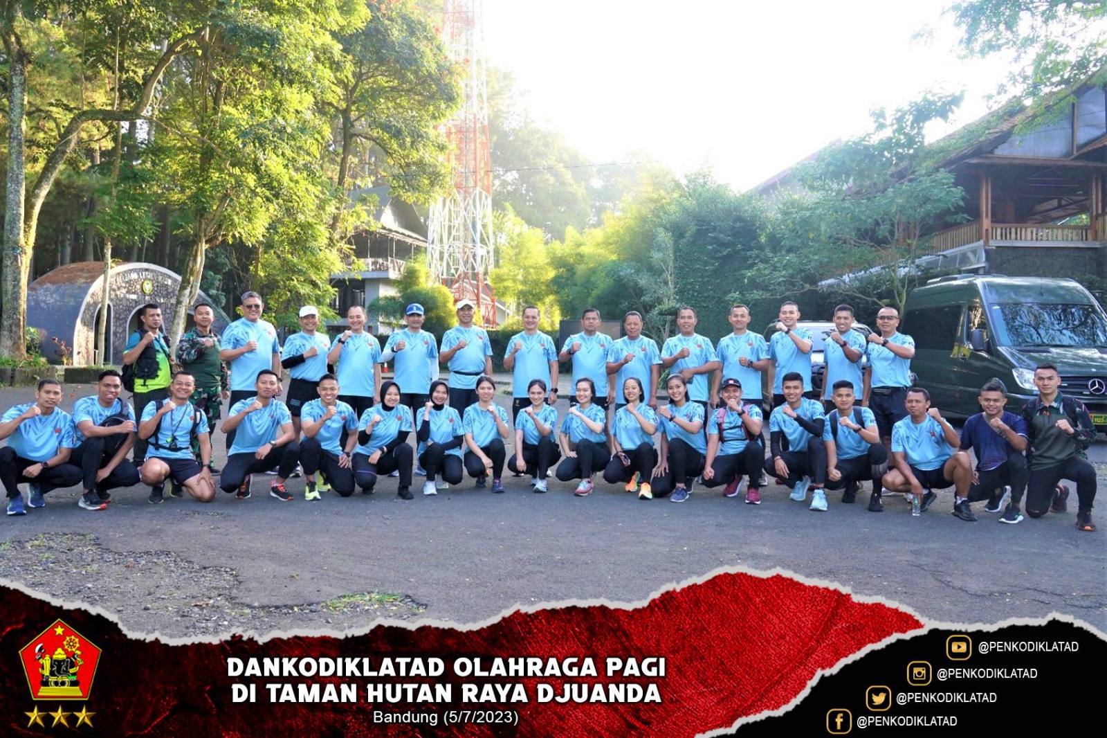 Dankodiklatad Olahraga Pagi di Taman Hutan Raya Djuanda