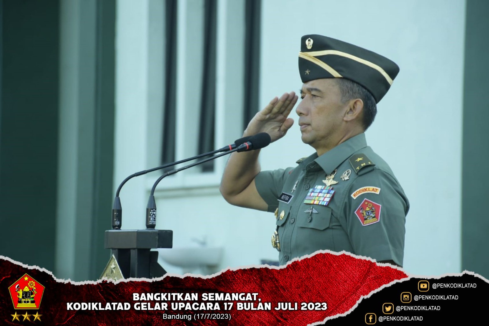 Bangkitkan Semangat Kodiklatad Gelar Upacara 17 Bulan Juli 2023
