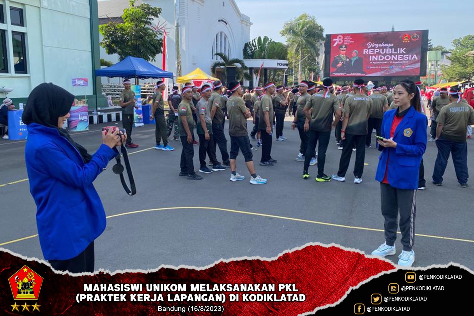 Mahasiswi Unikom Melaksanakan PKL di Kodiklat TNI AD