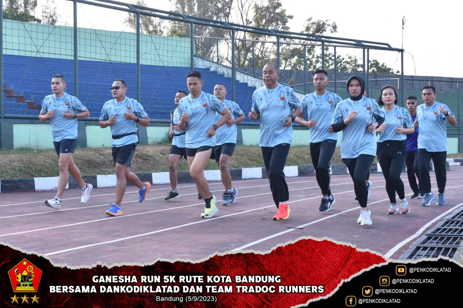 Ganesha Run 5K Rute Kota Bandung Bersama Dankodiklatad dan Team Tradoc Runners