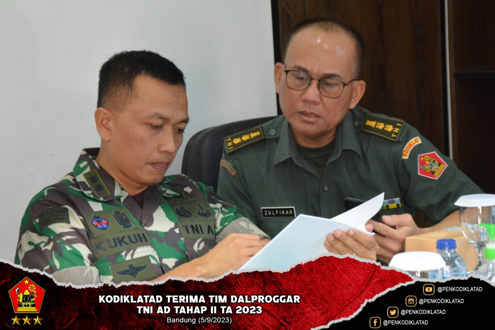 Kodiklatad Terima Tim Dalproggar TNI AD Tahap II TA 2023
