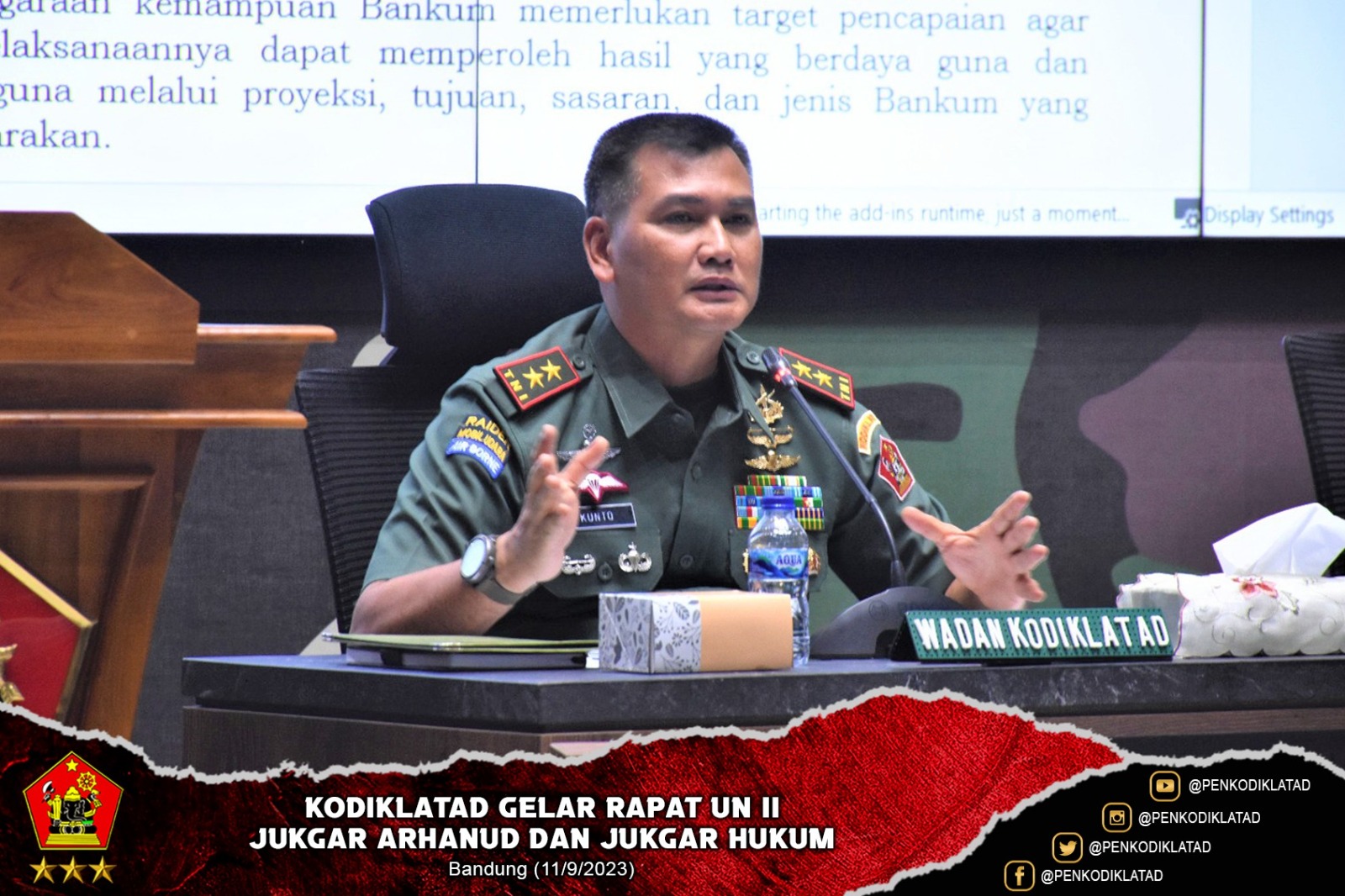 Kodiklatad Gelar Rapat UN II Jukgar Arhanud Dan Jukgar Hukum