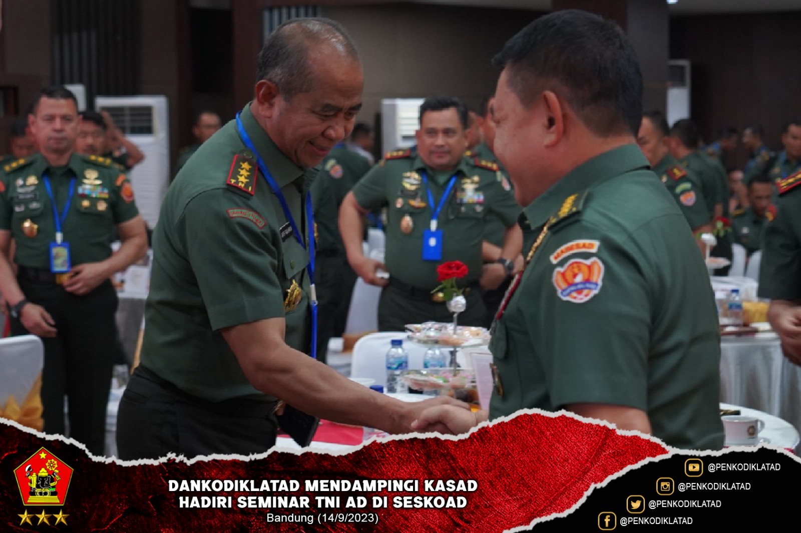 Dankodiklatad mendampingi Kasad hadiri Seminar TNI AD di Seskoad