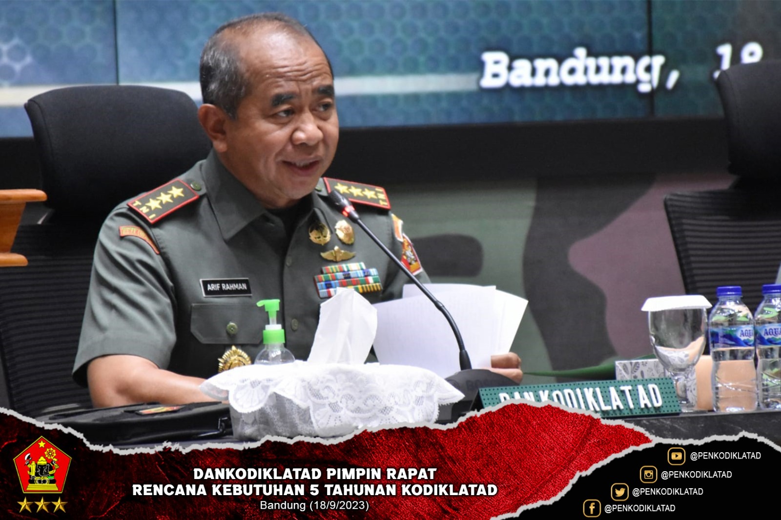 Dankodiklatad Pimpin Rapat Rencana Kebutuhan 5 Tahunan Kodiklatad