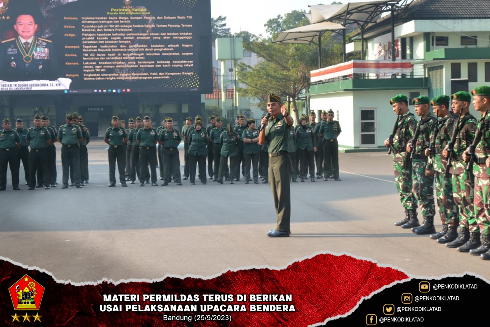 Materi Permildas Terus di Berikan Usai Pelaksanaan Upacara Bendera