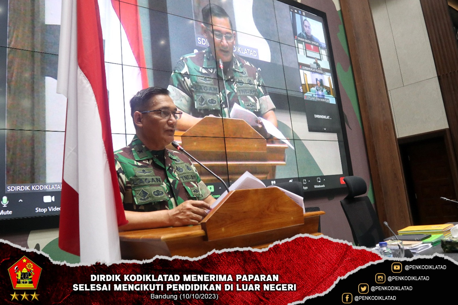 Dirdik Kodiklatad Menerima Paparan Selesai Mengikuti Pendidikan di Luar Negeri