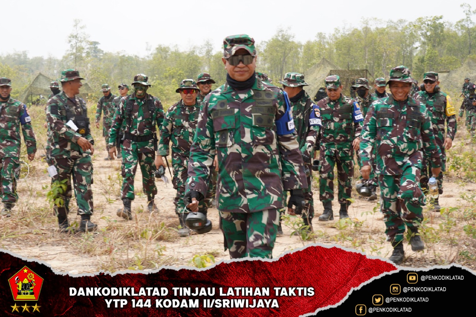 Dankodiklatad Tinjau Latihan Taktis YTP 144 Kodam II Sriwijaya