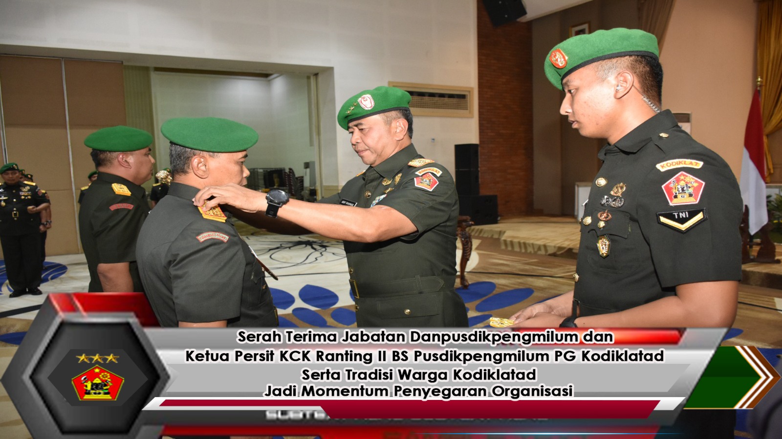 Serah Terima Jabatan Danpusdikpengmilum dan Ketua Persit KCK Ranting BS II Pusdikpengmilum PG Kodiklatad Serta Tradisi Warga Kodiklatad Jadi Momentum Penyegaran Organisasi