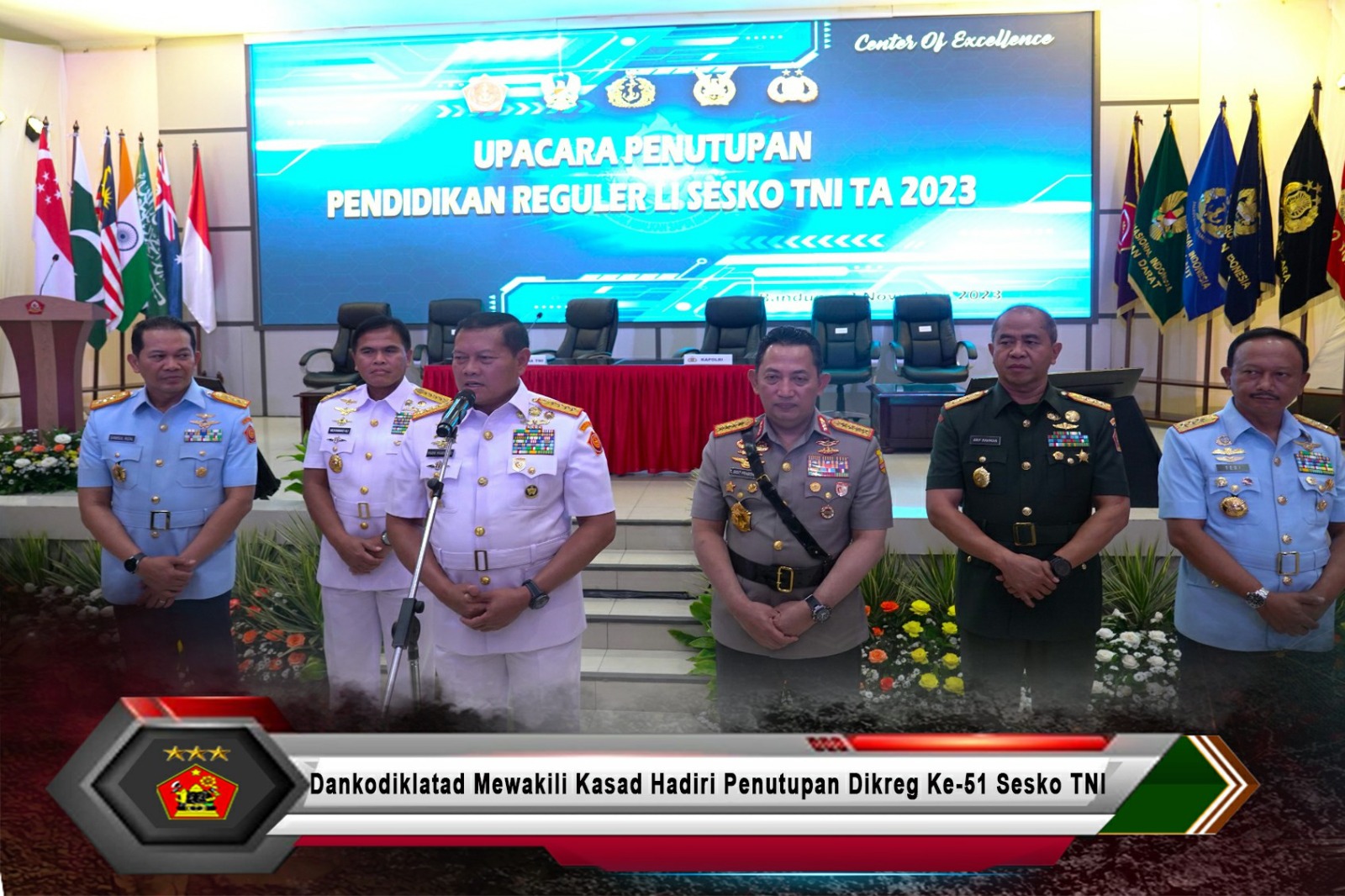 Dankodiklatad Mewakili Kasad Hadiri Penutupan Dikreg Ke 51 Sesko TNI