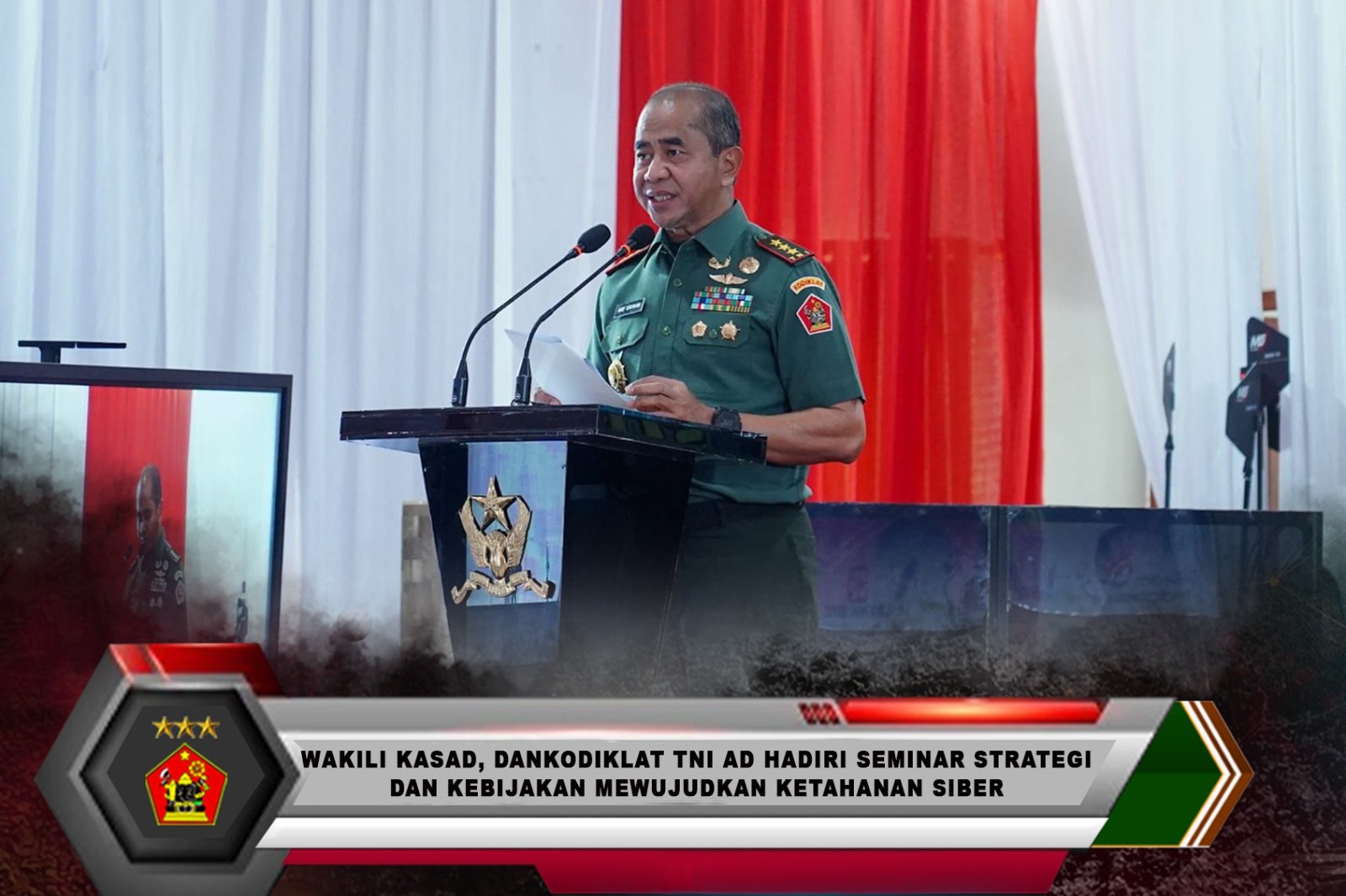 Wakili Kasad Dankodiklat TNI AD Hadiri Seminar Strategi dan Kebijakan Mewujudkan Ketahanan Siber