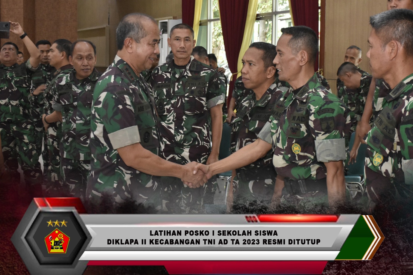 Latihan Posko I Sekolah Siswa Diklapa II Kecabangan TNI AD TA 2023 Resmi Ditutup