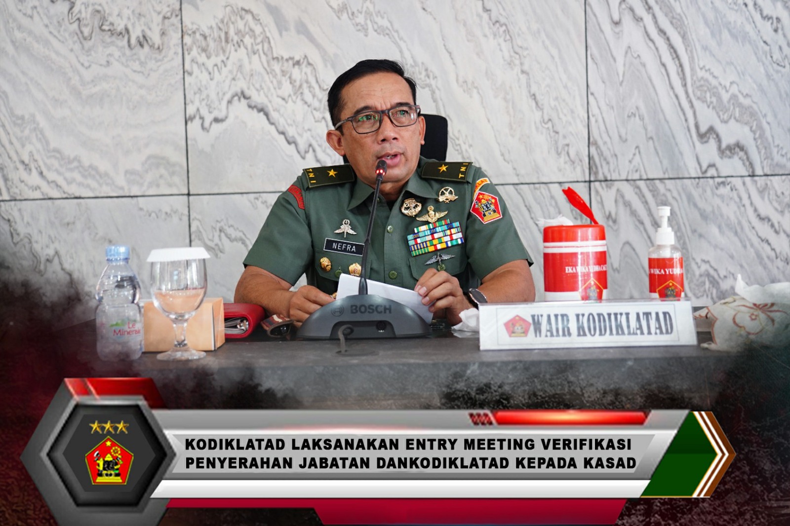 Kodiklatad Laksanakan Entry Meeting Verifikasi Penyerahan Jabatan Dankodiklatad Kepada Kasad