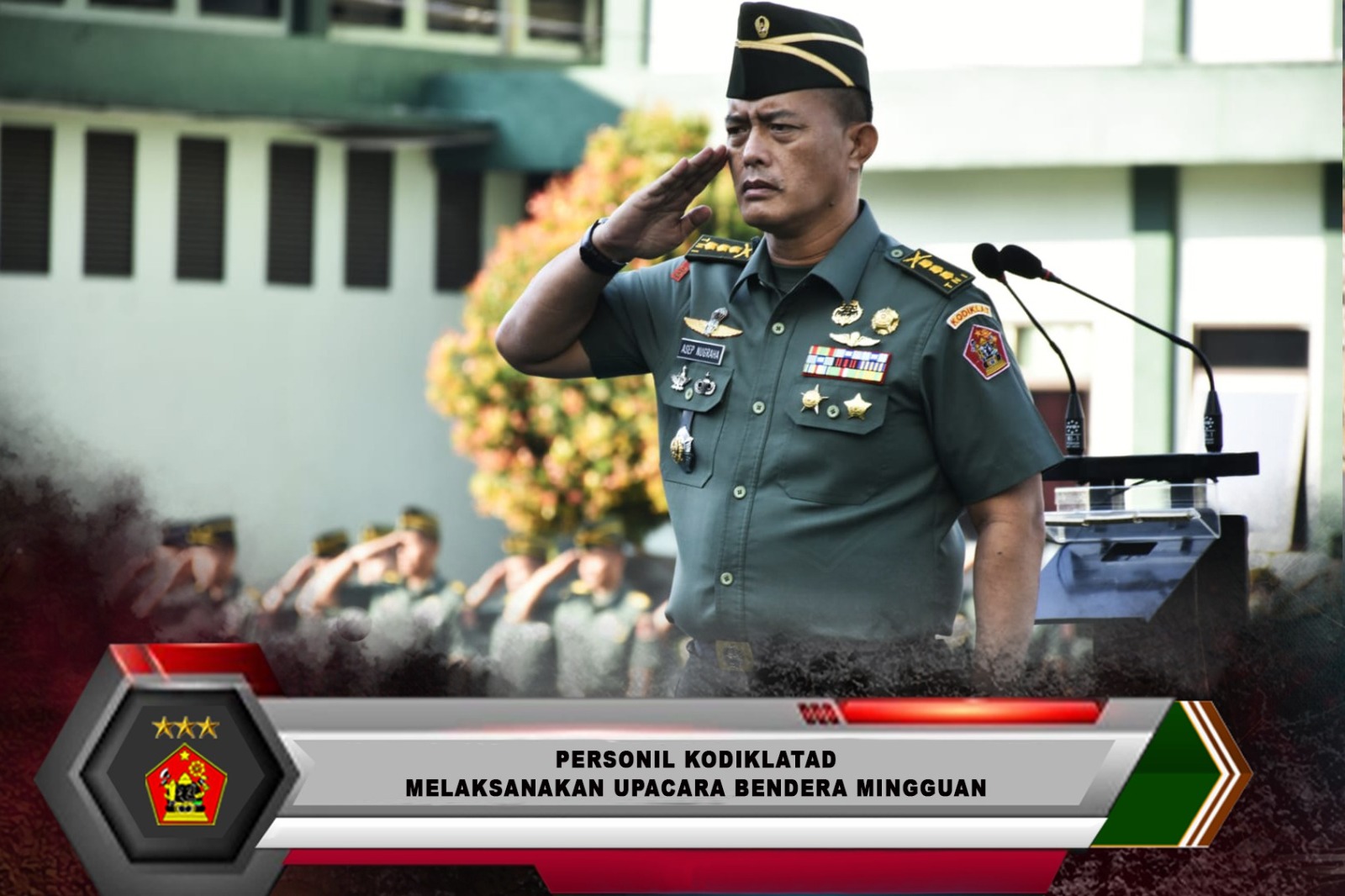 Personel Kodiklatad Melaksanakan Upacara Bendera Senin 20 November 2023