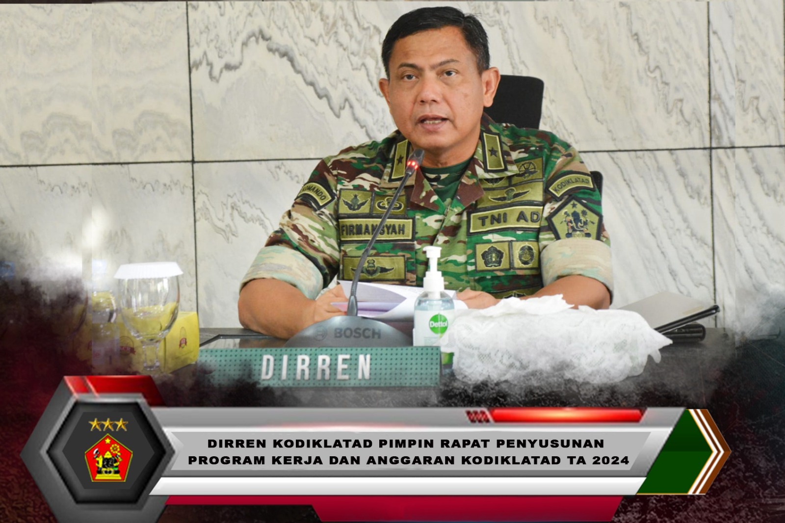 Dirren Kodiklatad Pimpin Rapat Penyusunan Program Kerja dan Anggaran Kodiklatad TA 2024