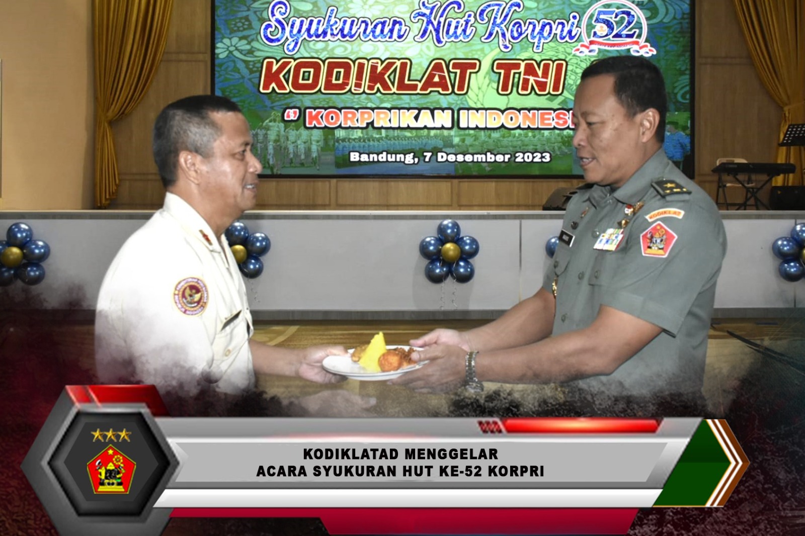 KODIKLATAD MENGGELAR ACARA SYUKURAN HUT KE 52 KORPRI