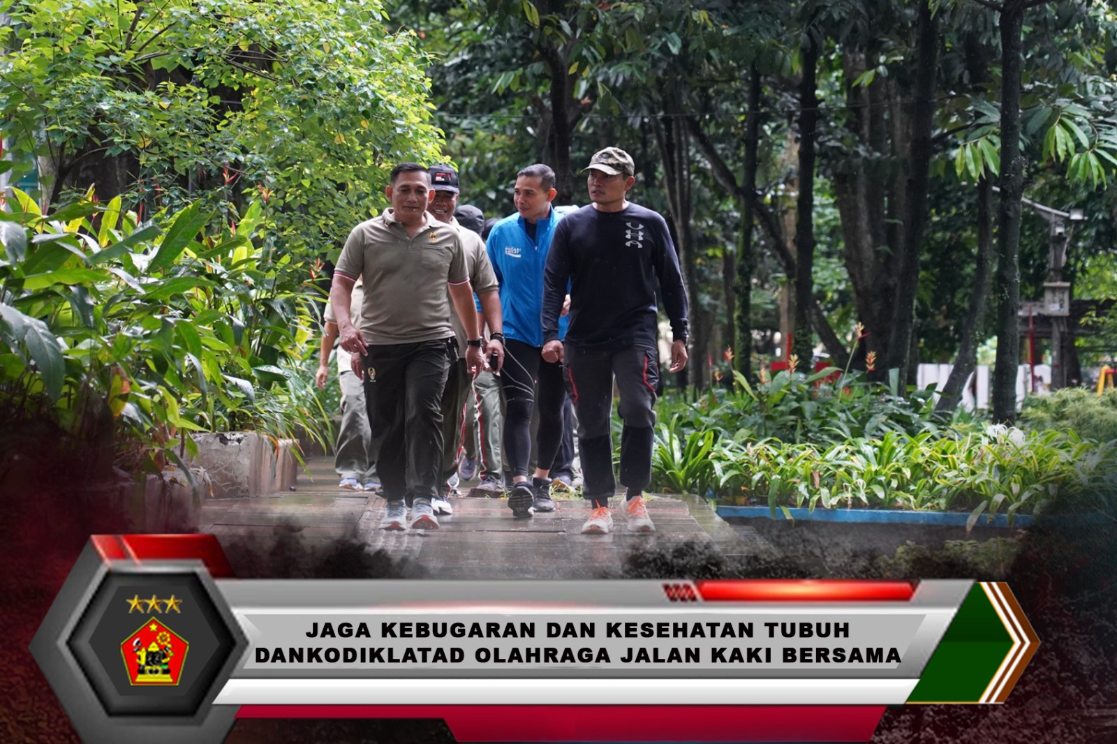 Jaga Kebugaran dan Kesehatan Tubuh Dankodiklatad Olahraga Jalan Kaki Bersama