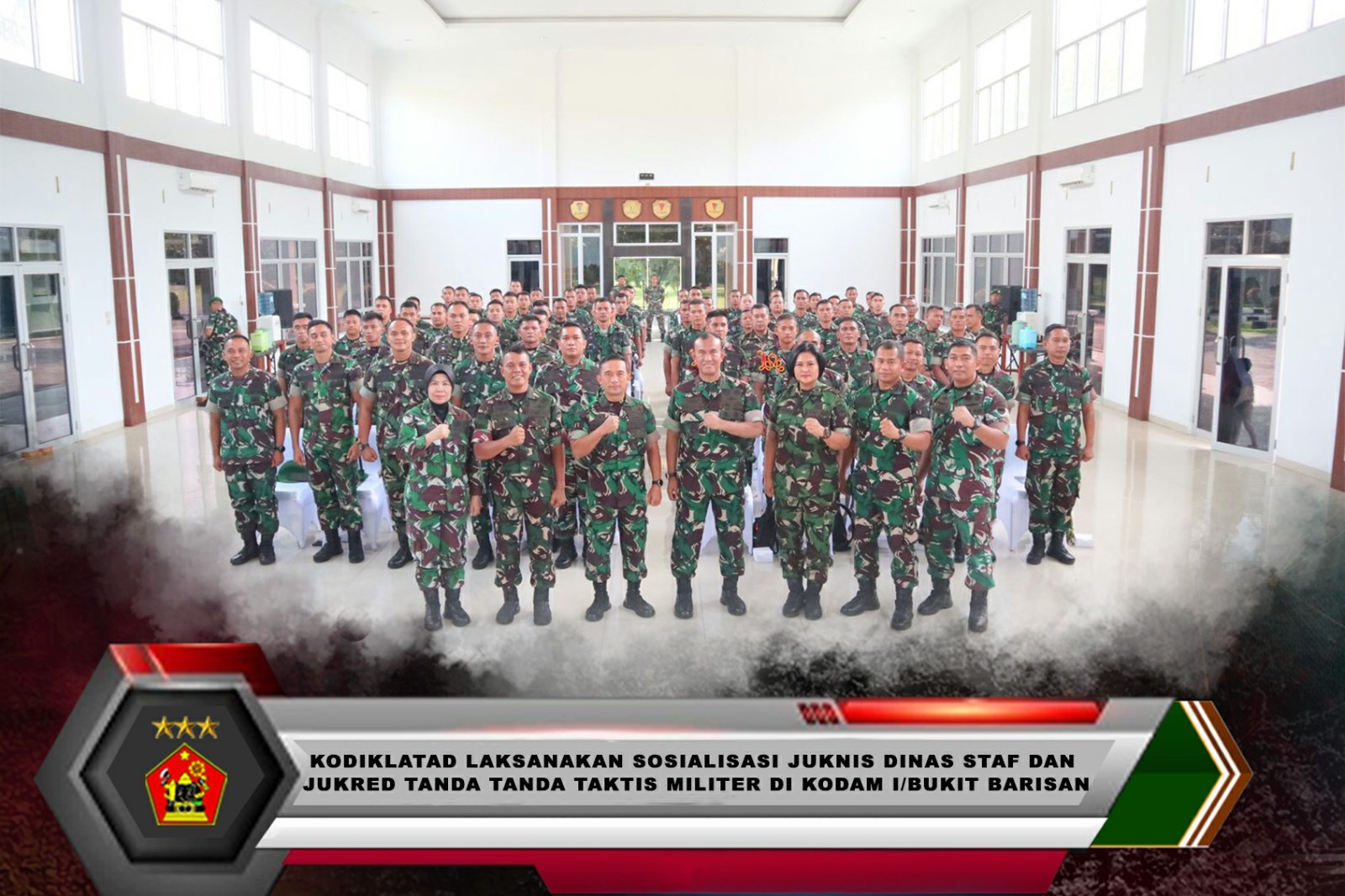 KODIKLATAD LAKSANAKAN SOSIALISASI JUKNIS DINAS STAF DAN JUKREF TANDA TANDA TAKTIS MILITER DI KODAM I/BUKIT BARISAN